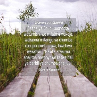 Picture 04 - Waamuzi 3:24 SWHULB - Baada ya Ehudi kuondoka, watumishi wa mfalme - Bible Verse Picture