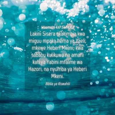 Picture 04 - Waamuzi 4:17 SWHULB - Lakini Sisera akakimbia kwa miguu mpaka hema ya - Bible Verse Picture
