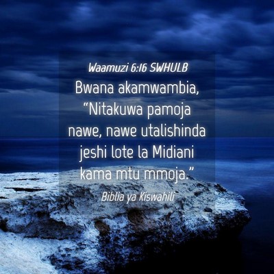 Picture 04 - Waamuzi 6:16 SWHULB - Bwana akamwambia, “Nitakuwa pamoja nawe, nawe - Bible Verse Picture