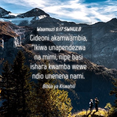 Picture 04 - Waamuzi 6:17 SWHULB - Gideoni akamwambia, “Ikiwa unapendezwa na mimi, - Bible Verse Picture