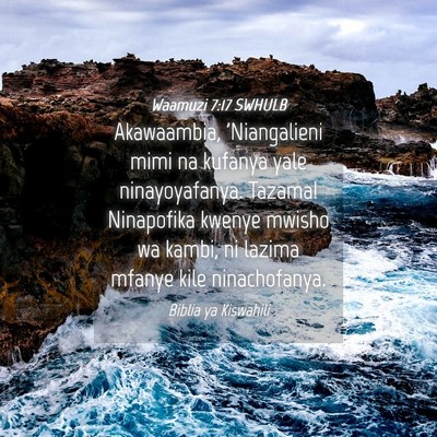 Picture 04 - Waamuzi 7:17 SWHULB - Akawaambia, 'Niangalieni mimi na kufanya yale - Bible Verse Picture