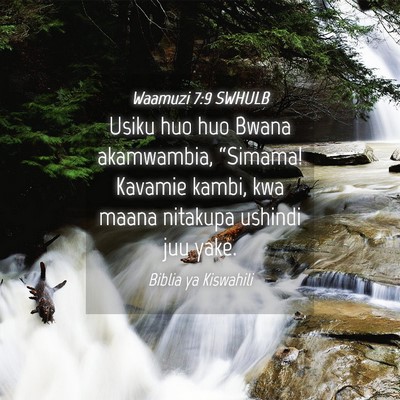 Picture 04 - Waamuzi 7:9 SWHULB - Usiku huo huo Bwana akamwambia, “Simama! - Bible Verse Picture