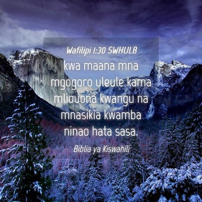 Picture 04 - Wafilipi 1:30 SWHULB - kwa maana mna mgogoro uleule kama mliouona kwangu - Bible Verse Picture
