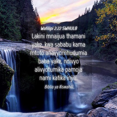 Picture 04 - Wafilipi 2:22 SWHULB - Lakini mnaijua thamani yake, kwa sababu kama - Bible Verse Picture