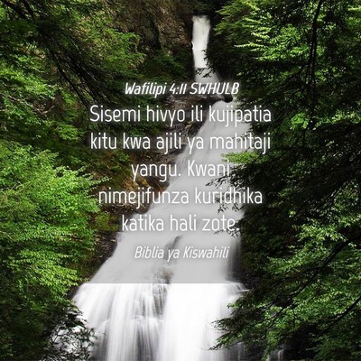 Picture 04 - Wafilipi 4:11 SWHULB - Sisemi hivyo ili kujipatia kitu kwa ajili ya - Bible Verse Picture