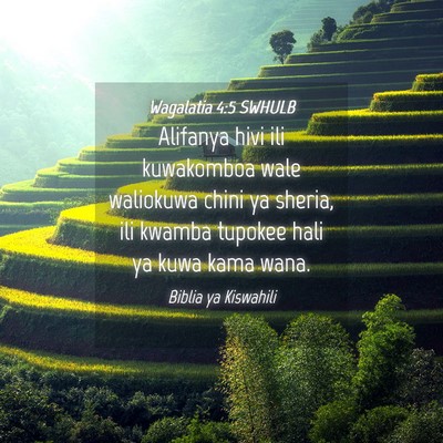 Picture 04 - Wagalatia 4:5 SWHULB - Alifanya hivi ili kuwakomboa wale waliokuwa chini - Bible Verse Picture