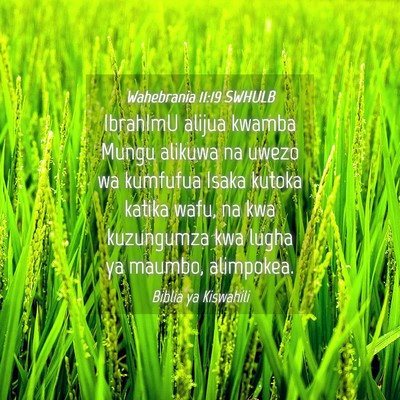 Picture 04 - Wahebrania 11:19 SWHULB - IbrahImU alijua kwamba Mungu alikuwa na uwezo wa - Bible Verse Picture