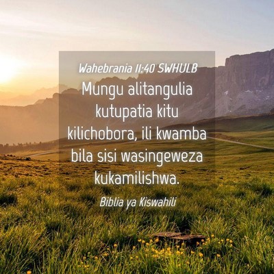 Picture 04 - Wahebrania 11:40 SWHULB - Mungu alitangulia kutupatia kitu kilichobora, ili - Bible Verse Picture