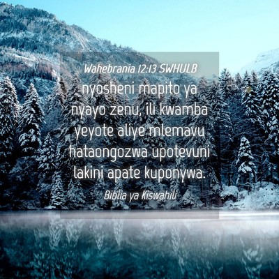 Picture 04 - Wahebrania 12:13 SWHULB - nyosheni mapito ya nyayo zenu, ili kwamba yeyote - Bible Verse Picture