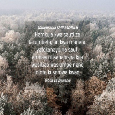 Picture 04 - Wahebrania 12:19 SWHULB - Hamkuja kwa sauti za tarumbeta, au kwa maneno - Bible Verse Picture