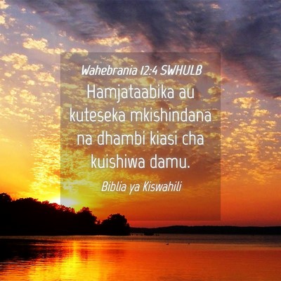 Picture 04 - Wahebrania 12:4 SWHULB - Hamjataabika au kuteseka mkishindana na dhambi - Bible Verse Picture