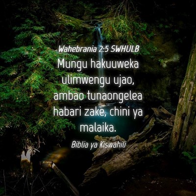 Picture 04 - Wahebrania 2:5 SWHULB - Mungu hakuuweka ulimwengu ujao, ambao tunaongelea - Bible Verse Picture