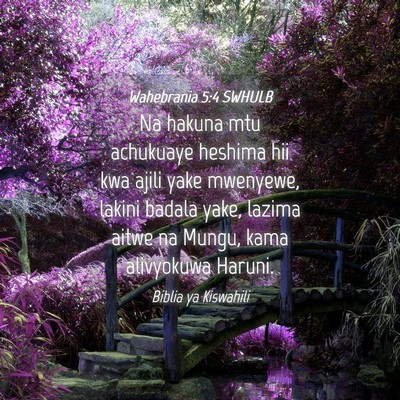 Picture 04 - Wahebrania 5:4 SWHULB - Na hakuna mtu achukuaye heshima hii kwa ajili - Bible Verse Picture