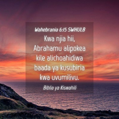 Picture 04 - Wahebrania 6:15 SWHULB - Kwa njia hii, Abrahamu alipokea kile - Bible Verse Picture