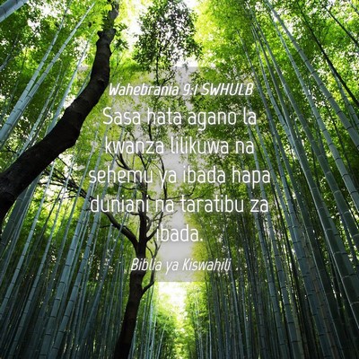 Picture 04 - Wahebrania 9:1 SWHULB - Sasa hata agano la kwanza lilikuwa na sehemu ya - Bible Verse Picture