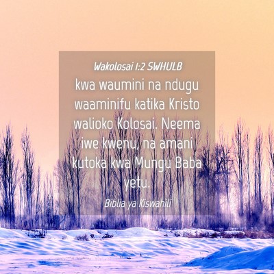 Picture 04 - Wakolosai 1:2 SWHULB - kwa waumini na ndugu waaminifu katika Kristo - Bible Verse Picture