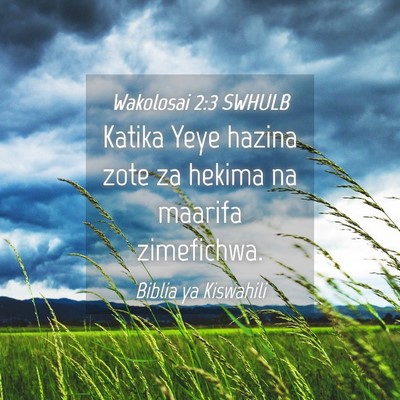 Picture 04 - Wakolosai 2:3 SWHULB - Katika Yeye hazina zote za hekima na maarifa - Bible Verse Picture