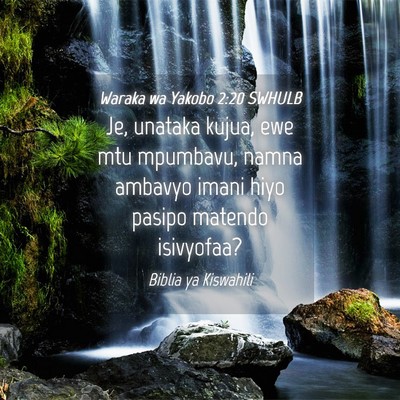 Picture 04 - Waraka wa Yakobo 2:20 SWHULB - Je, unataka kujua, ewe mtu mpumbavu, namna - Bible Verse Picture