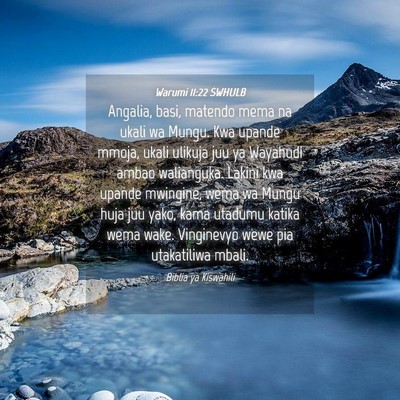 Picture 04 - Warumi 11:22 SWHULB - Angalia, basi, matendo mema na ukali wa Mungu. - Bible Verse Picture
