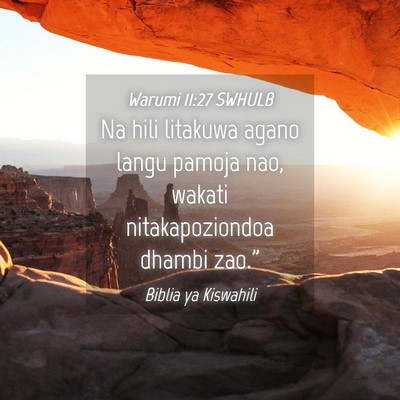 Picture 04 - Warumi 11:27 SWHULB - Na hili litakuwa agano langu pamoja nao, wakati - Bible Verse Picture
