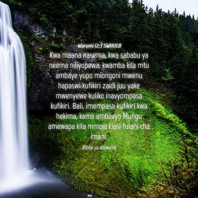 Picture 04 - Warumi 12:3 SWHULB - Kwa maana nasema, kwa sababu ya neema niliyopewa, - Bible Verse Picture