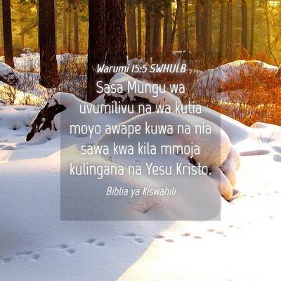 Picture 04 - Warumi 15:5 SWHULB - Sasa Mungu wa uvumilivu na wa kutia moyo awape - Bible Verse Picture