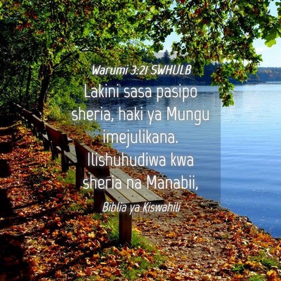Picture 04 - Warumi 3:21 SWHULB - Lakini sasa pasipo sheria, haki ya Mungu - Bible Verse Picture