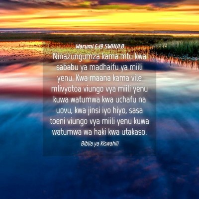 Picture 04 - Warumi 6:19 SWHULB - Ninazungumza kama mtu kwa sababu ya madhaifu ya - Bible Verse Picture
