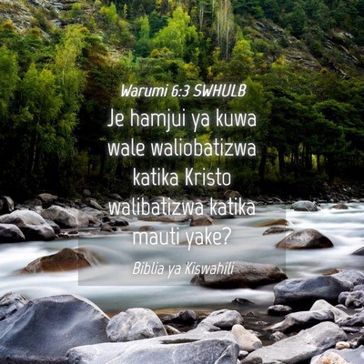 Picture 04 - Warumi 6:3 SWHULB - Je hamjui ya kuwa wale waliobatizwa katika Kristo - Bible Verse Picture