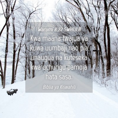 Picture 04 - Warumi 8:22 SWHULB - Kwa maana twajua ya kuwa uumbaji nao pia unaugua - Bible Verse Picture