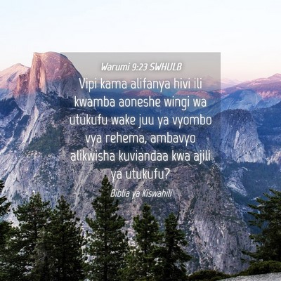Picture 04 - Warumi 9:23 SWHULB - Vipi kama alifanya hivi ili kwamba aoneshe wingi - Bible Verse Picture