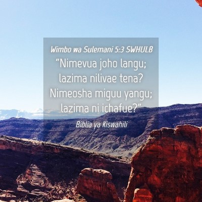 Picture 04 - Wimbo wa Sulemani 5:3 SWHULB - “Nimevua joho langu; lazima nilivae tena? - Bible Verse Picture