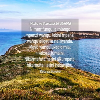 Picture 04 - Wimbo wa Sulemani 5:6 SWHULB - Nimemfungulia mlango mpenzi wangu, lakini mpenzi - Bible Verse Picture