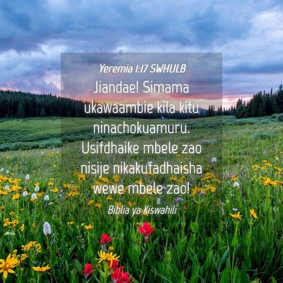 Picture 04 - Yeremia 1:17 SWHULB - Jiandae! Simama ukawaambie kila kitu - Bible Verse Picture