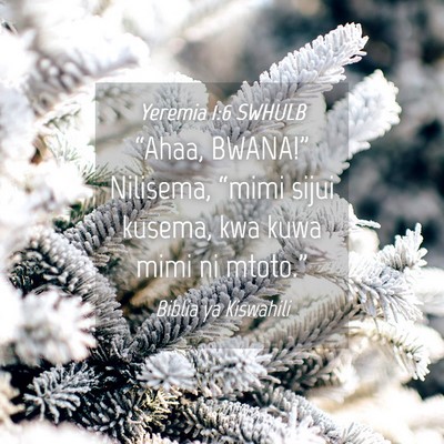 Picture 04 - Yeremia 1:6 SWHULB - “Ahaa, BWANA!” Nilisema, “mimi sijui - Bible Verse Picture