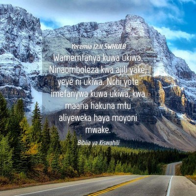 Picture 04 - Yeremia 12:11 SWHULB - Wamemfanya kuwa ukiwa. Ninaomboleza kwa ajili - Bible Verse Picture