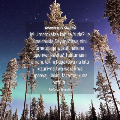 Picture 04 - Yeremia 14:19 SWHULB - Je! Umemkataa kabisa Yuda? Je, unaichukia Sayuni? - Bible Verse Picture
