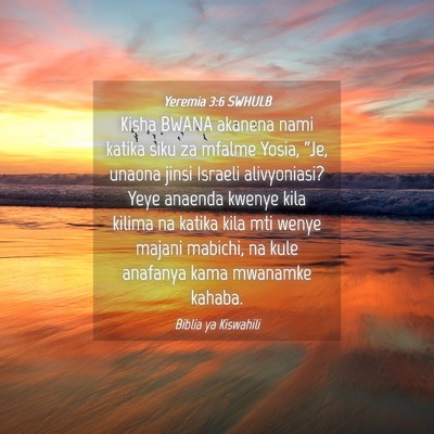 Picture 04 - Yeremia 3:6 SWHULB - Kisha BWANA akanena nami katika siku za mfalme - Bible Verse Picture