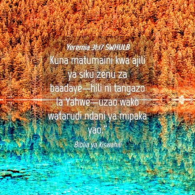 Picture 04 - Yeremia 31:17 SWHULB - Kuna matumaini kwa ajili ya siku zenu za - Bible Verse Picture