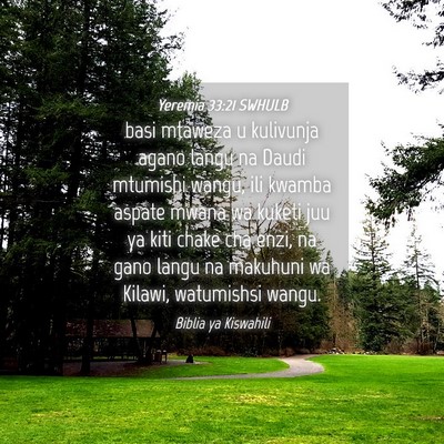 Picture 04 - Yeremia 33:21 SWHULB - basi mtaweza u kulivunja agano langu na Daudi - Bible Verse Picture