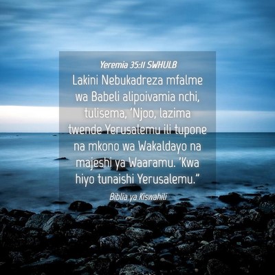 Picture 04 - Yeremia 35:11 SWHULB - Lakini Nebukadreza mfalme wa Babeli alipoivamia - Bible Verse Picture