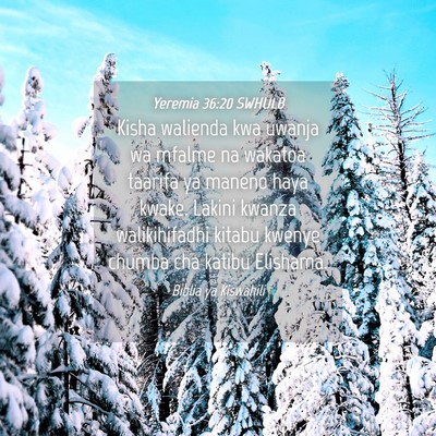 Picture 04 - Yeremia 36:20 SWHULB - Kisha walienda kwa uwanja wa mfalme na wakatoa - Bible Verse Picture