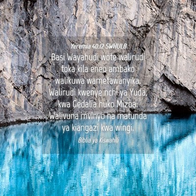 Picture 04 - Yeremia 40:12 SWHULB - Basi Wayahudi wote walirudi toka kila eneo ambako - Bible Verse Picture