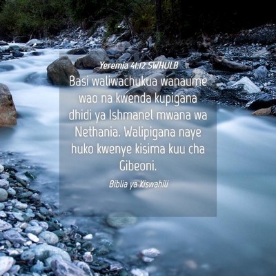 Picture 04 - Yeremia 41:12 SWHULB - Basi waliwachukua wanaume wao na kwenda kupigana - Bible Verse Picture