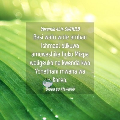 Picture 04 - Yeremia 41:14 SWHULB - Basi watu wote ambao Ishmael alikuwa amewashika - Bible Verse Picture