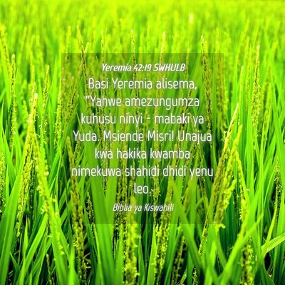 Picture 04 - Yeremia 42:19 SWHULB - Basi Yeremia alisema, “Yahwe amezungumza kuhusu - Bible Verse Picture