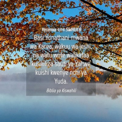 Picture 04 - Yeremia 43:4 SWHULB - Basi Yonathani mwana wa Karea, wakuu wa jeshi, na - Bible Verse Picture