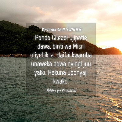 Picture 04 - Yeremia 46:11 SWHULB - Panda Gileadi ujipatie dawa, binti wa Misri - Bible Verse Picture