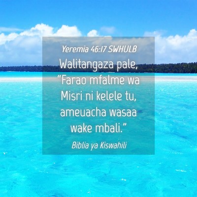 Picture 04 - Yeremia 46:17 SWHULB - Walitangaza pale, “Farao mfalme wa Misri ni - Bible Verse Picture