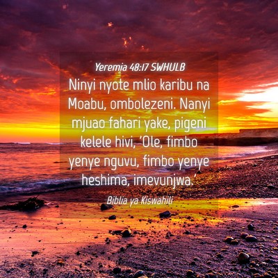 Picture 04 - Yeremia 48:17 SWHULB - Ninyi nyote mlio karibu na Moabu, ombolezeni. - Bible Verse Picture